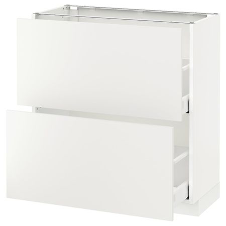 Напольный шкаф с 2 ящиками, белый/Хэггеби белый 80x37 см IKEA METOD МЕТОД / MAXIMERA МАКСИМЕРА 792.315.16