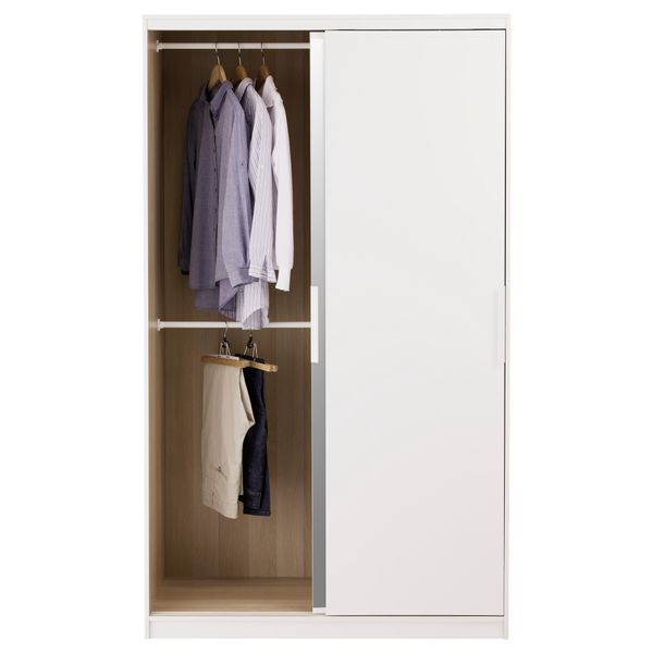 Гардероб МОРВИК, белый, зеркальное стекло (120x205 см) - фото 3