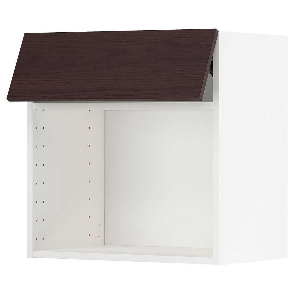 Навесной шкаф для/СВЧ,нажимн механизм, белый Аскерсунд/темно-коричневый под ясень 60x60 см IKEA METOD МЕТОД 293.939.88 - схема-чертеж с размерами