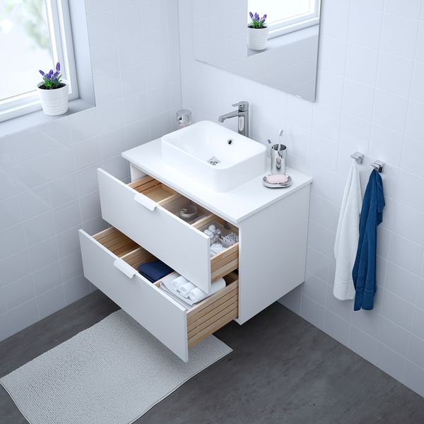 Шкаф со столешницей 45x32 раковина, 82x49x72 cm IKEA HÖRVIK ХОРВИК, GODMORGON ГОДМОРГОН, TOLKEN ТОЛКЕН 093.086.70 - фото 4