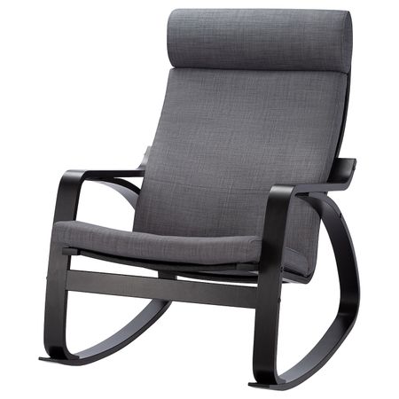 Кресло-качалка, черно-коричневый/Шифтебу темно-серый IKEA POÄNG ПОЭНГ 693.028.25