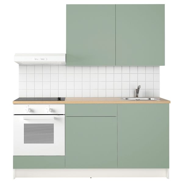 Кухня, серо-зеленый 180x61x220 см IKEA KNOXHULT КНОКСХУЛЬТ 394.143.63 - схема-чертеж с размерами