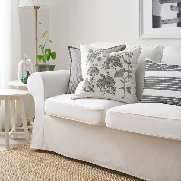 Подушка, белый, светло-серый 50x50 см IKEA PRAKTBRÄCKA ПРАКТБРЭККА 604.556.10 - фото 3