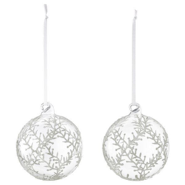 Украшение, шар ВИНТЕР 2015, стекло серебристый, с рисунком (8 см) - схема-чертеж с размерами