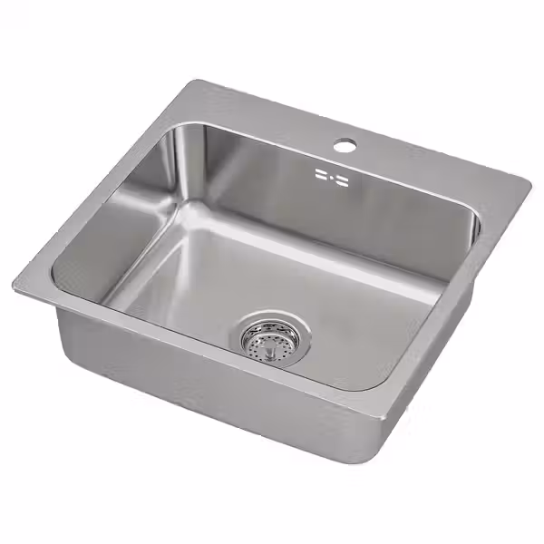 LÅNGUDDEN Одинарная врезная мойка - нержавеющ сталь 56x53 см - фото 1