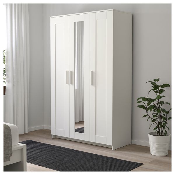 Шкаф платяной 3-дверный БРИМНЭС, белый (117x190 см) - фото 4
