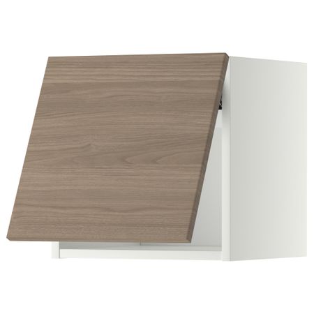 Горизонтальный навесной шкаф МЕТОД, белый, Брокхульт светло-серый