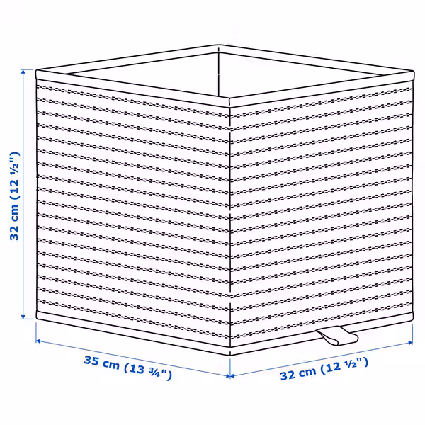 GNABBAS Корзина 32x35x32 см - схема-чертеж с размерами