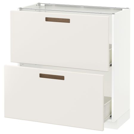 Напольный шкаф с 2 ящиками МЕТОД / ФОРВАРА, белый, Мэрста белый