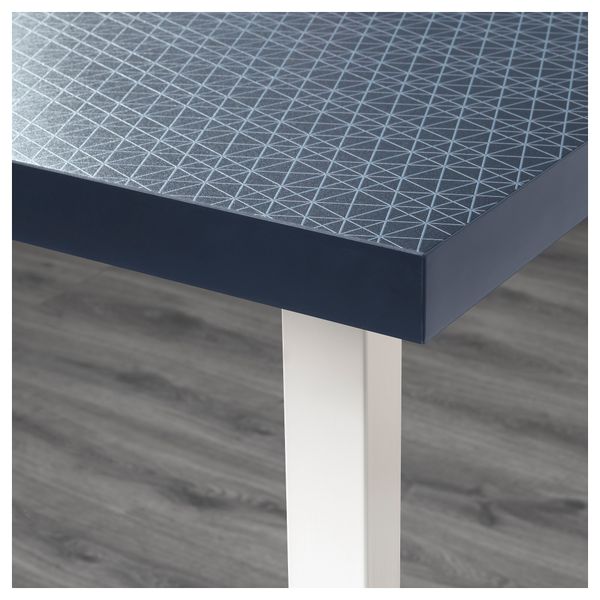 Стол ЛИННМОН / ГОДВИН, геометрический синий, белый (120x60 см) - схема-чертеж с размерами