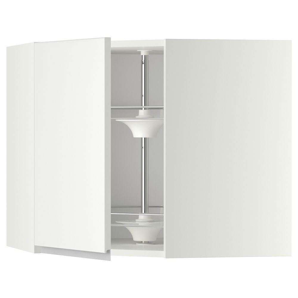 Угловой навесной шкаф с вращающейся секцией МЕТОД, белый, Нодста белый - схема-чертеж с размерами