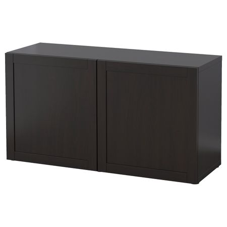 Стеллаж с дверьми, черно-коричневый/Ханвикен черно-коричневый 120x42x64 см IKEA BESTÅ БЕСТО 494.420.54