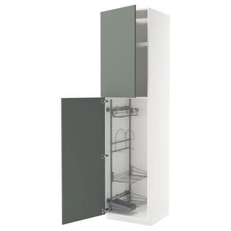 Высокий шкаф с отделением для аксессуаров для уборки IKEA METOD МЕТОД 595.664.64