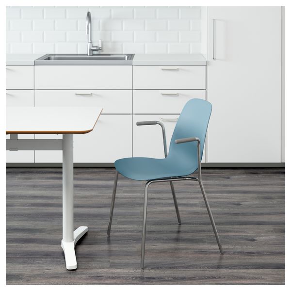 Легкое кресло ЛЕЙФ-АРНЕ, голубой, Дитмар хромированный - фото 2