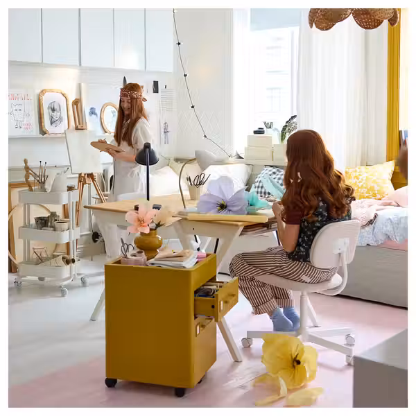 BOLLPOJKE БОЛЛПОЙКЕ Письменный стол - сосна/белый 90x55 см - фото 5