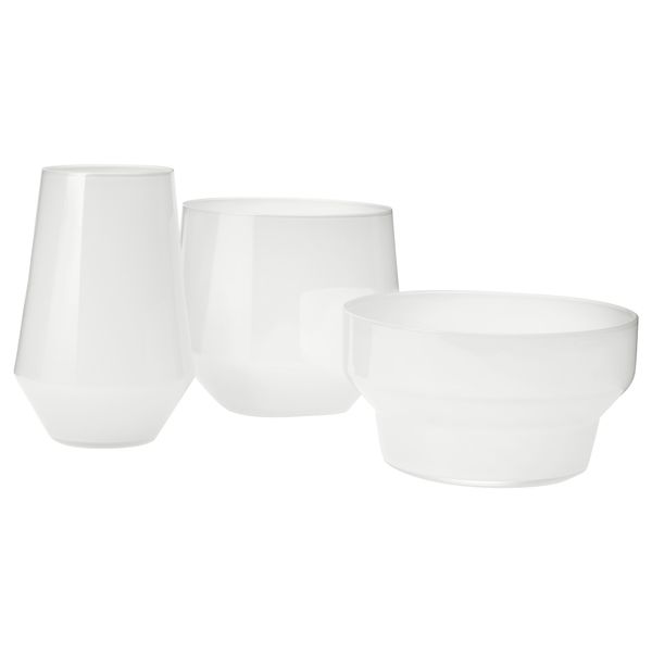 Набор ваз, 3 штуки ИКЕА ПС 2017, белый - фото 1