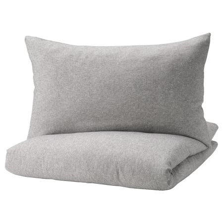 Пододеяльник и наволочка, темно-серый/белый 150x200/50x70 см IKEA VÄSTKUSTROS ВЭСТКУСТРОС 005.006.20