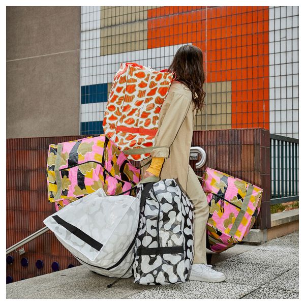 Сумка, белый/оранжевый, 72 л IKEA ОМБЮТЕ 404.466.74 - схема-чертеж с размерами