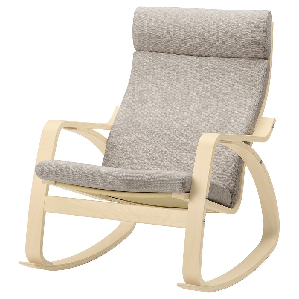 Кресло-качалка, березовый шпон/Хили бежевый IKEA POÄNG ПОЭНГ 893.194.10 - фото 1