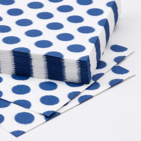 Салфетка бумажная, точечный/синий 33x33 см IKEA VATTENDANS ВАТТЕНДАНС 704.980.77 - фото 2