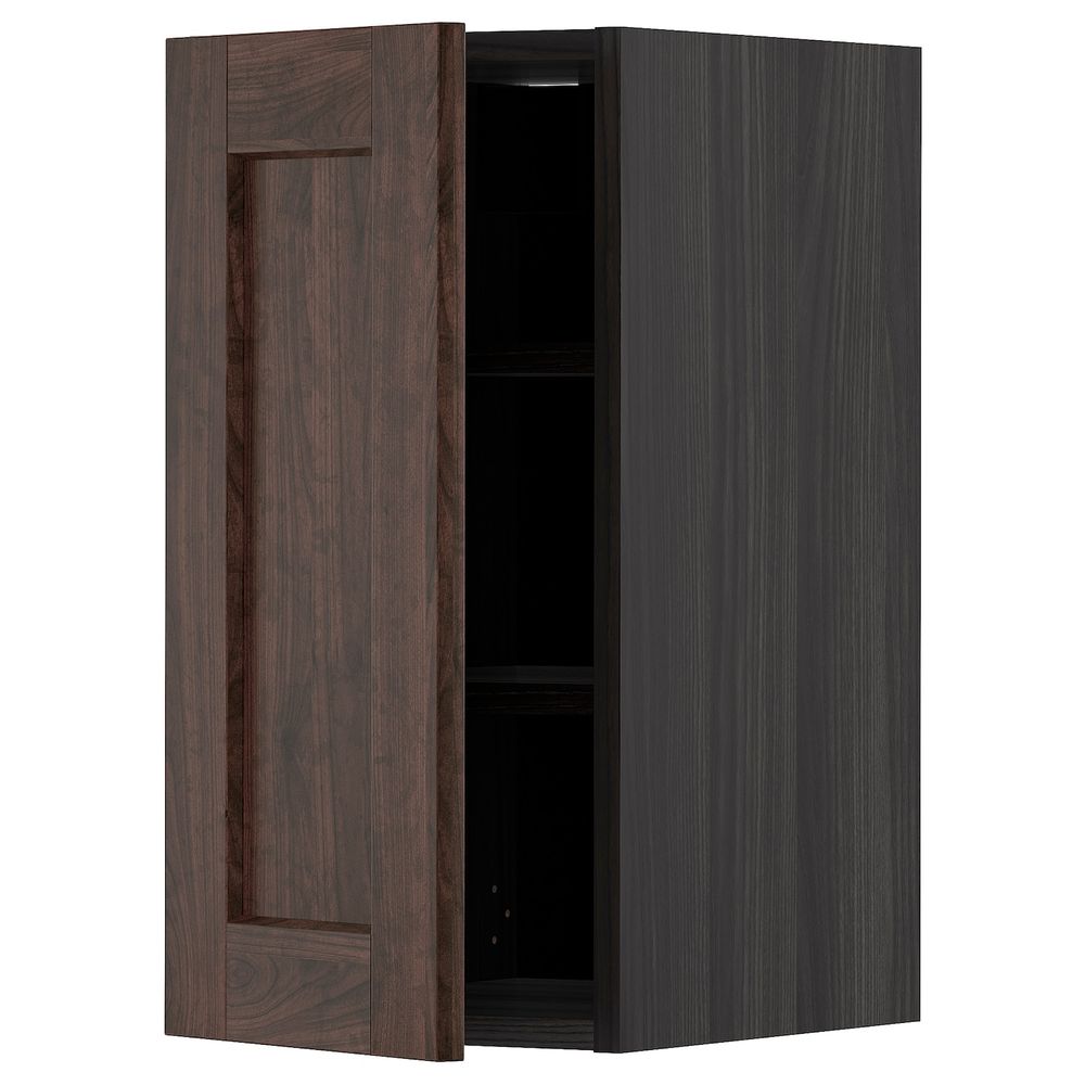 Шкаф навесной с полкой, черный/Эдсерум коричневый 30x60 см IKEA МЕТОД 193.021.73 - схема-чертеж с размерами