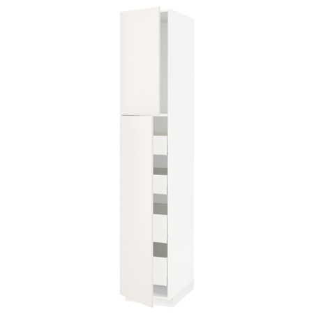 Высокий шкаф/2дверцы/4ящика, белый/Веддинге белый 40x60x220 см IKEA METOD МЕТОД / MAXIMERA МАКСИМЕРА 894.470.83