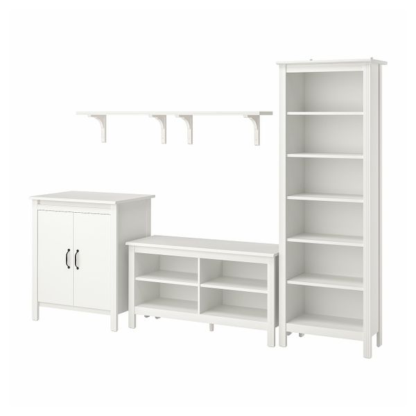Шкаф для ТВ, комбинация, белый 267x48x190 см IKEA BRUSALI БРУСАЛИ / BERGSHULT БЕРГСХУЛЬТ 093.987.03 - фото 1