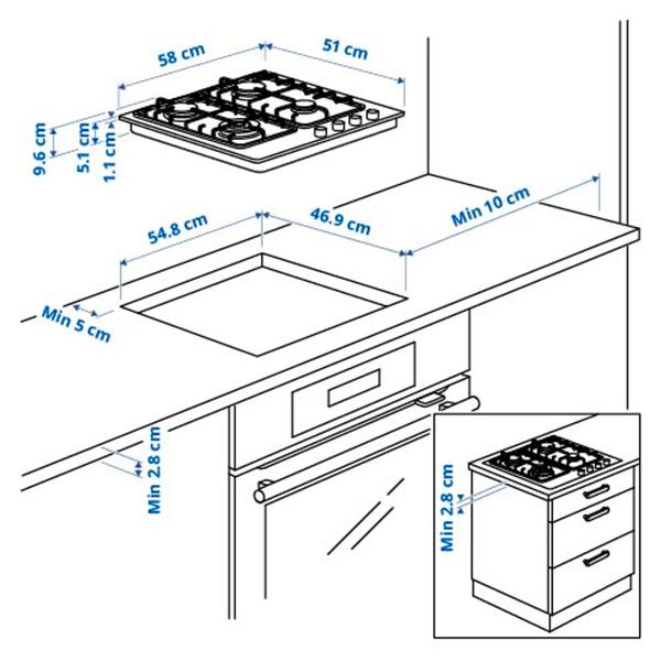 IKEA, дополнительный ракурс - схема-чертеж с размерами