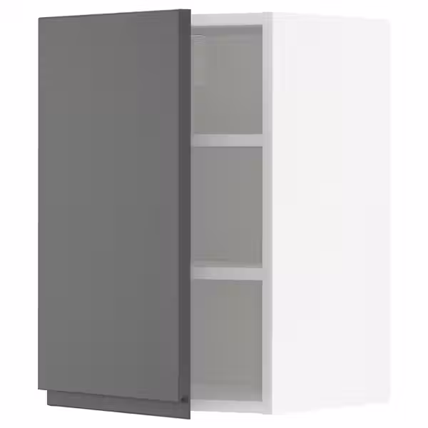 METOD Навесной шкаф с полками - белый/Voxtorp темно-серый 40x60 см - фото 1