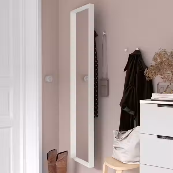 NISSEDAL Зеркало - белый 40x150 см - схема-чертеж с размерами