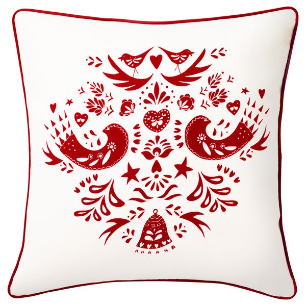 Чехол на подушку ВИНТЕР 2016, белый, красный (50x50 см) - фото 1