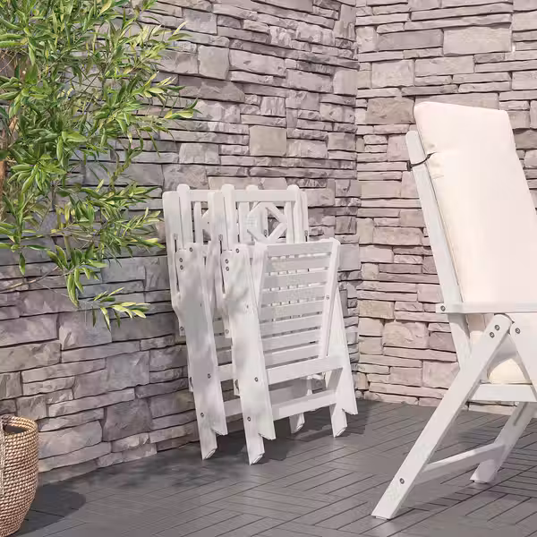 BONDHOLMEN Садовое кресло/регулируемая спинка - белый/бежевый - фото 6