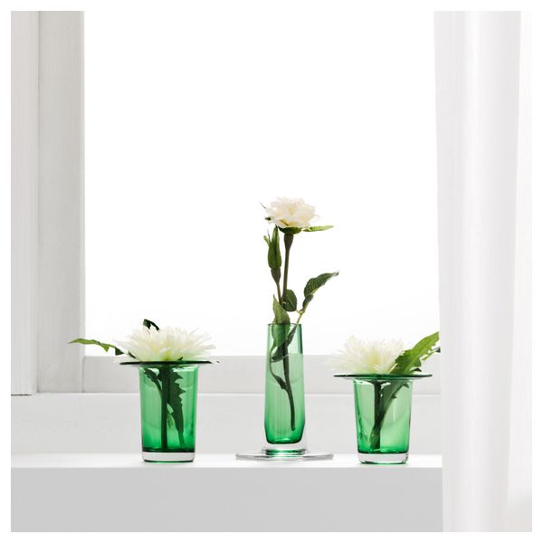 Ваза, 3 шт. АНВЭНДБАР, зеленый - фото 2