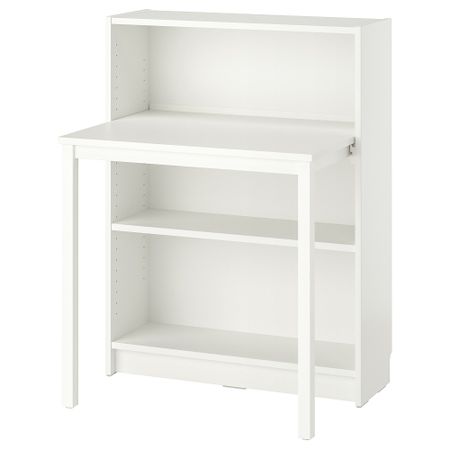 Стеллаж с письменным столом, белый, 80x106 см IKEA BILLY БИЛЛИ 395.701.41