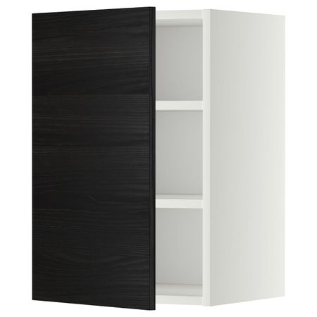 Шкаф навесной с полкой, белый, Тингсрид черный 40x60 см IKEA МЕТОД 992.247.46