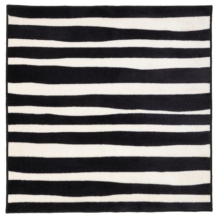 Ковер, короткий ворс, зебра/в полоску 133x133 см IKEA URSKOG УРСКОГ 703.939.09