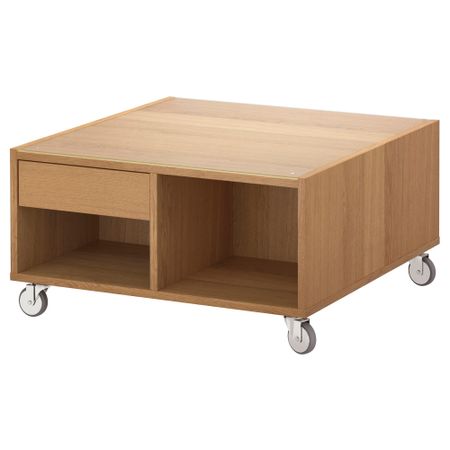 Журнальный стол БУКСЭЛЬ, дубовый шпон (79x79 см)