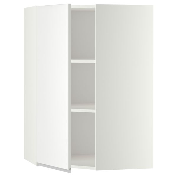 Угловой навесной шкаф с полками МЕТОД, белый, Нодста белый - схема-чертеж с размерами