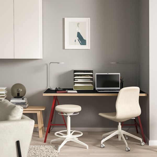 Стол, черный фанера/красный 150x75 см IKEA LINNMON ЛИННМОН / LERBERG ЛЕРБЕРГ 293.310.52 - схема-чертеж с размерами