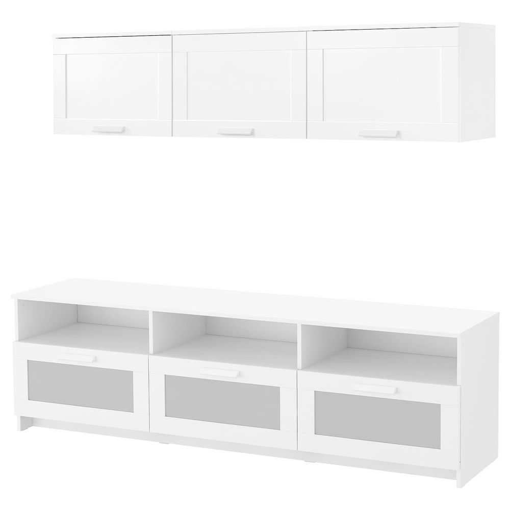 Шкаф для ТВ, комбинация, белый 180x41x190 см IKEA BRIMNES БРИМНЭС 093.968.36 - фото 1