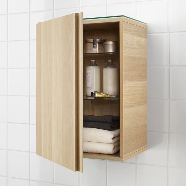 Навесной шкаф с 1 дверцей, 40x32x58 см, под беленый дуб IKEA GODMORGON ГОДМОРГОН 603.304.32 - фото 3