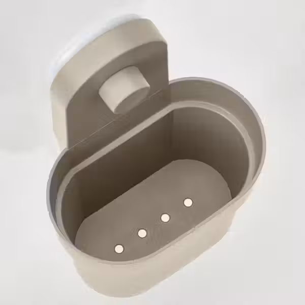 ÖBONÄS ОБОНЭС Контейнер на присоске - серо-бежевый - фото 5