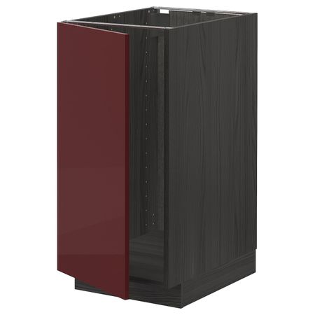 Напольный шкаф для мойки, мусорных конт, черный Калларп/глянцевый темный красно-коричневый 40x60 см IKEA МЕТОД 493.277.18
