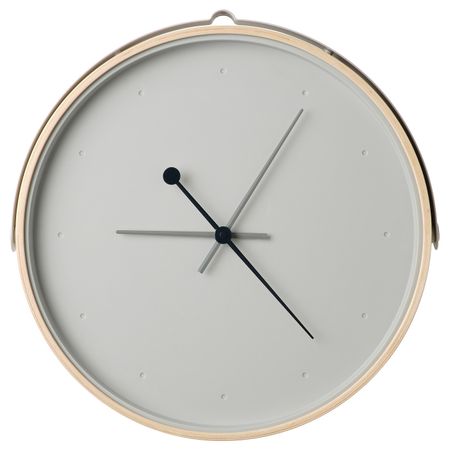 Настенные часы, ясеневый шпон/светло-серый 42 см IKEA ROTBLÖTA РОТБЛОТА 904.243.25