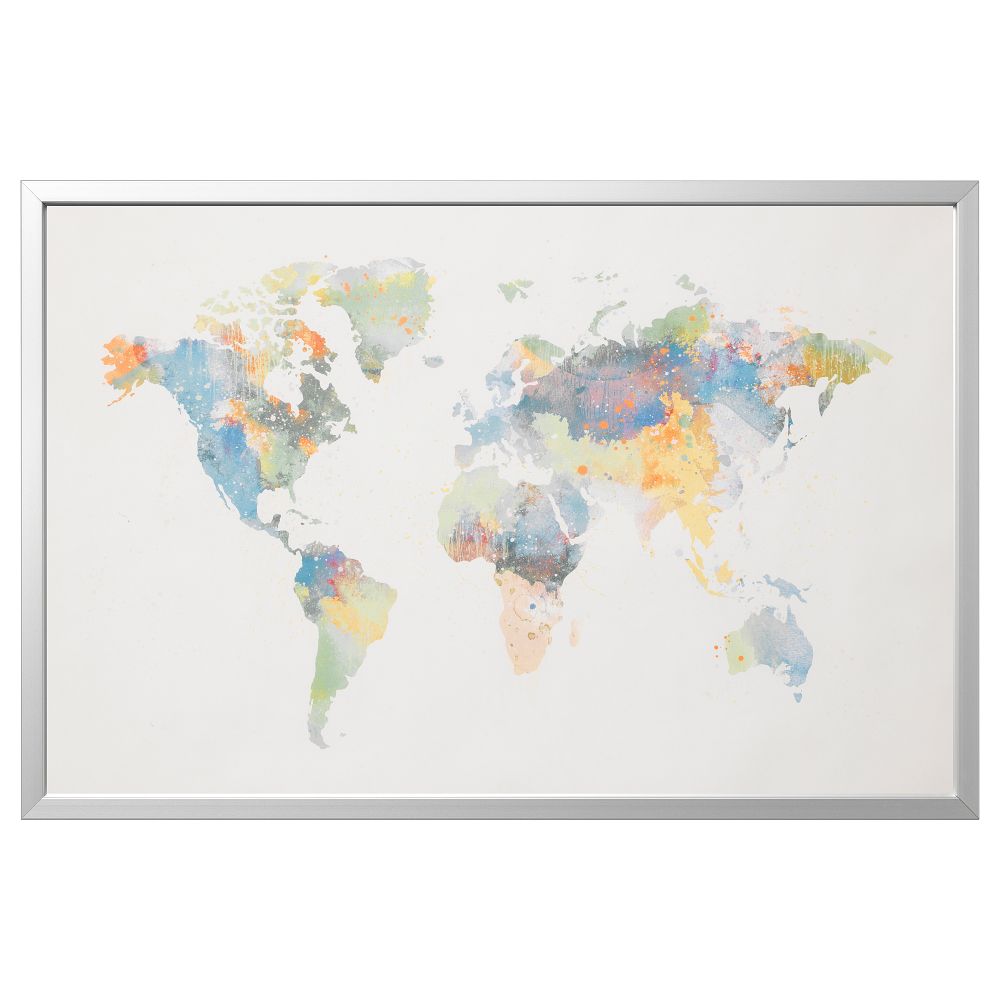 Картина с рамой БЬЁРКСТА, Наш мир, цвет алюминия (118x78 см) - фото 1