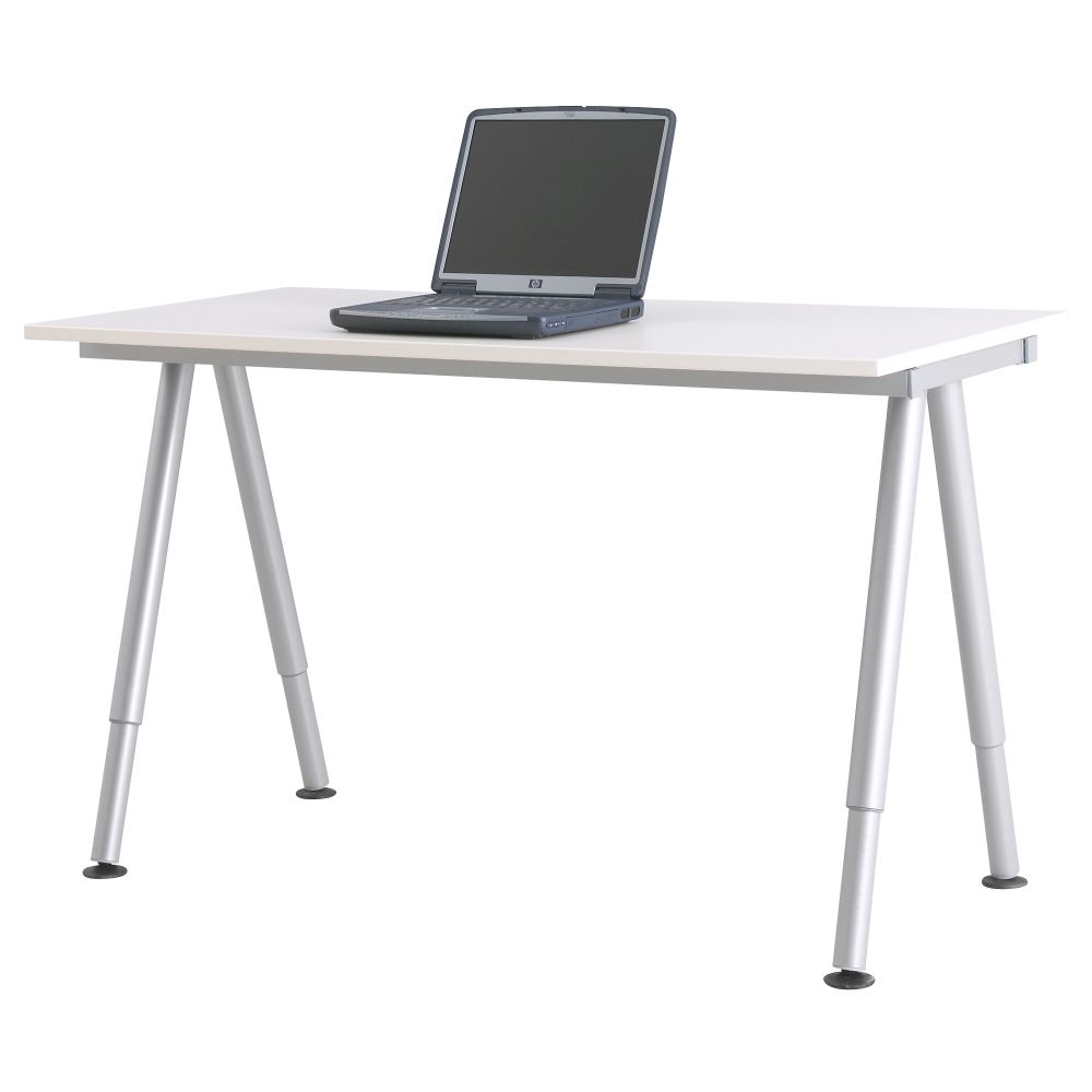 Письменный стол ГАЛАНТ, белый, серебристый (120x60 см) - фото 1