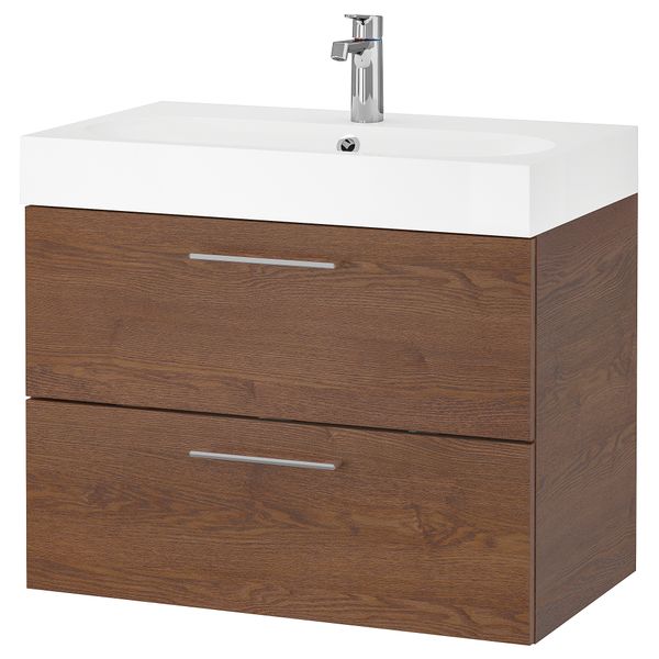 Шкаф для раковины с 2 ящиками, 80x48x68 cm IKEA BRÅVIKEN БРОВИКЕН, GODMORGON ГОДМОРГОН 293.203.79 - фото 2