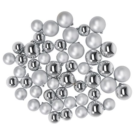 Украшение шар, 50 шт. ВИНТЕР 2015, серебристый