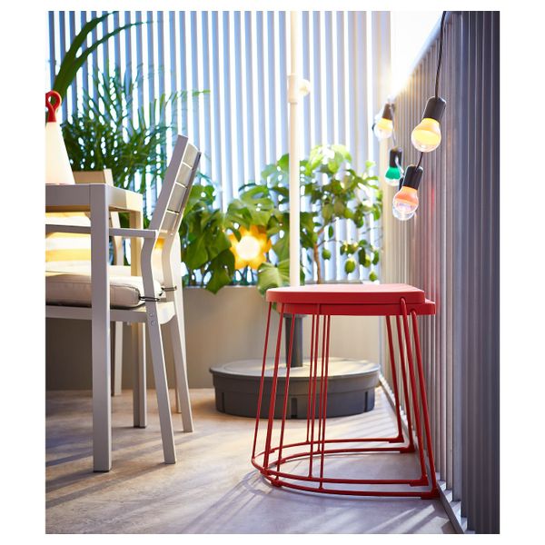 Табурет приставной стол,д/дома/сада, красный 56x41x43 см IKEA ТРАНАРЁ 704.114.23 - фото 6