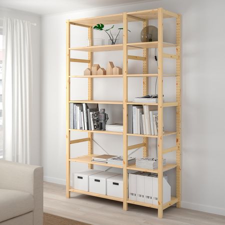 2 секции/полки, сосна 134x50x226 см IKEA IVAR ИВАР 892.483.47